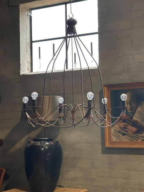 Hanglamp 6 arms - 110 cm hoog + 87 cm doorsnede, Huis en Inrichting, Lampen | Hanglampen, Zo goed als nieuw, 75 cm of meer, Metaal