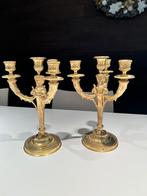 Verhuld bronzen kandelaars sign. “Albert Marionnet” ca 1890, Antiek en Kunst, Verzenden