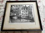 * Tekening Brugge M Vandepas 7/50, Antiek en Kunst, Kunst | Tekeningen en Fotografie, Ophalen of Verzenden