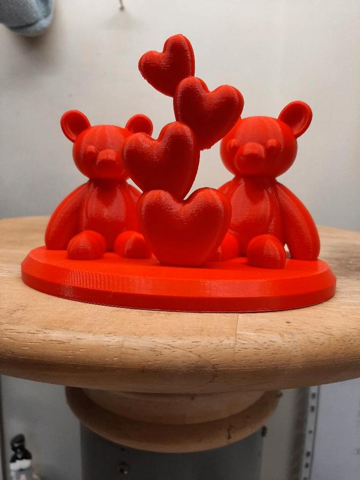 3 D Twee Teddyberen met Hartentoren 104, Computers en Software, 3D-printerbenodigheden, Nieuw, Ophalen of Verzenden