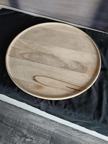 houten plateau, Huis en Inrichting, Woonaccessoires | Dienbladen, Ophalen, Nieuw, Rond, Hout