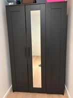 Kledingkast zwart met spiegel, Huis en Inrichting, Kasten | Kleerkasten, Ophalen, Met deur(en), 100 tot 150 cm, Zo goed als nieuw