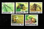 AZIË SINGAPORE INSECTEN 5 POSTZEGELS GESTEMPELD - ZIE SCAN, Postzegels en Munten, Postzegels | Azië, Verzenden, Gestempeld