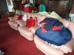 4 vintage leren fauteuils, Huis en Inrichting, Fauteuils, Ophalen, Gebruikt, Leer