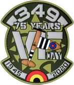 349 Sqn - V-Day 2020 - patch (2) PVC, Verzamelen, Militaria | Algemeen, Verzenden, Luchtmacht, Embleem of Badge