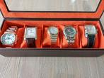 Box met herenhorloges, Handtassen en Accessoires, Horloges | Heren, Staal, Staal, Polshorloge, Zo goed als nieuw