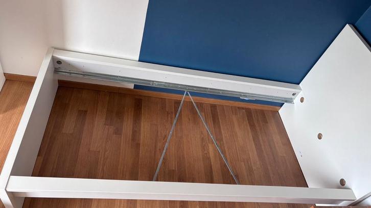 Bedframe 90x200 wit + boxspring, Huis en Inrichting, Slaapkamer | Bedden, Zo goed als nieuw, Wit, Ophalen