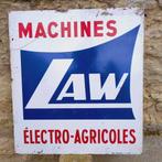 metalen reclamebord landbouwmachines LAW ca 1960, Reclamebord, Gebruikt, Ophalen of Verzenden