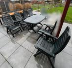 Tuintafel met stoelen, Tuin en Terras, Tuintafels, Ophalen, Gebruikt, Ovaal, Plastic