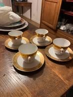 4 kopjes met schoteltjes porcelaine laeken belgium, Antiek en Kunst, Ophalen