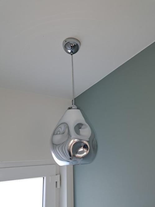 Suspension design Drop chromée (E27) – lot ou pièce – très b, Huis en Inrichting, Lampen | Hanglampen, Zo goed als nieuw, Glas
