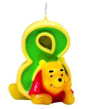 Disney taart kaars verjaardag winnie de pooh 8, Hobby en Vrije tijd, Taarten en Cupcakes maken, Nieuw, Versiering, Taarten of Cupcakes