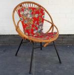Vintage rotan stoel met origineel kussen, Ophalen, Gebruikt