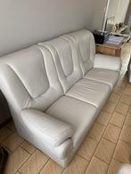 Lederen salon (wit beige), Ophalen, Zo goed als nieuw, Leer