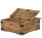 Bonne table basse en chêne massif avec rangements 90x90, Huis en Inrichting, Tafels | Salontafels, Ophalen, Gebruikt, 50 tot 100 cm