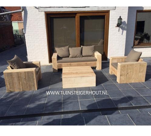 Loungeset Tuinset Hoekbanken steigerhout DE GOEDKOOPSTE !!, Tuin en Terras, Tuinsets en Loungesets, Zo goed als nieuw, Loungeset