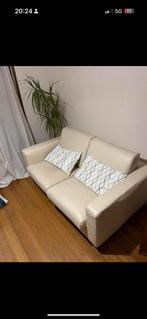 Wit leren zetel - nieuwprijs 750, Huis en Inrichting, Slaapkamer | Slaapbanken, Ophalen, 90 cm, Wit, 190 cm of minder