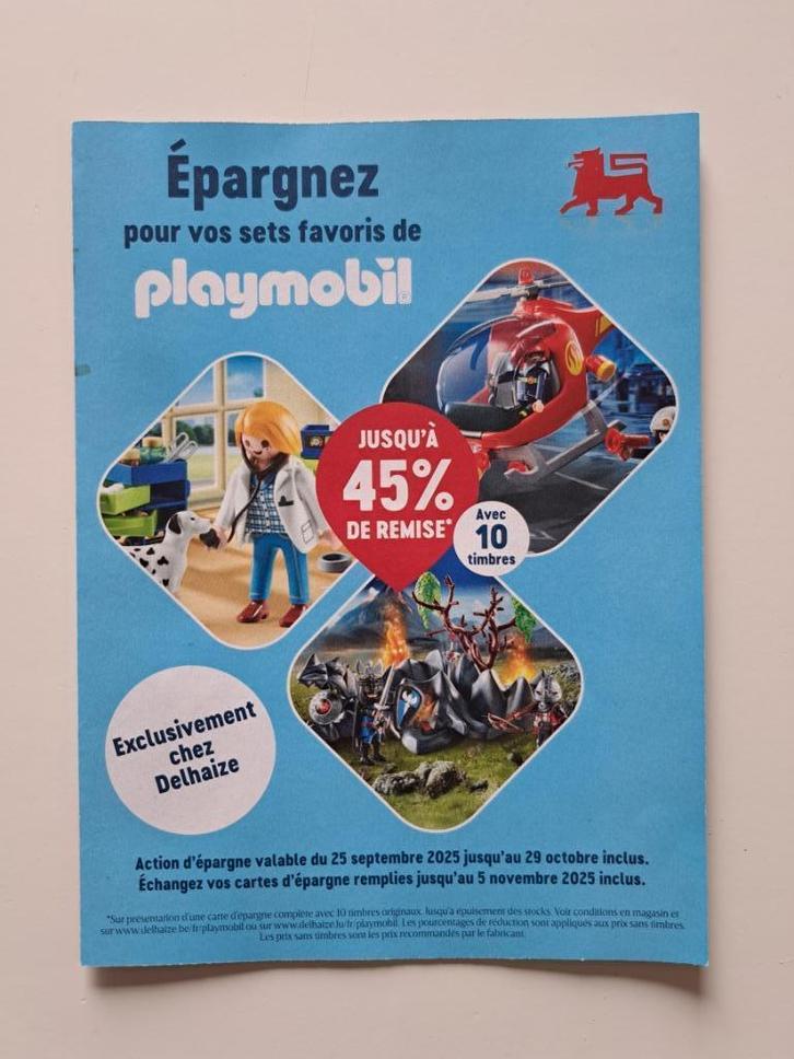 Cartes d'épargne Playmobil chez Delhaize, Verzamelen, Supermarktacties, Ophalen of Verzenden