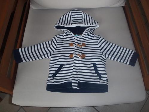 blauw-wit vest met capuchon maat 68 - Obaïbi, Kinderen en Baby's, Babykleding | Maat 68, Zo goed als nieuw, Jongetje, Overige typen