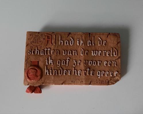 Decoratie tegel spreuk Guido Gezelle, Antiek en Kunst, Antiek | Wandborden en Tegels, Ophalen of Verzenden