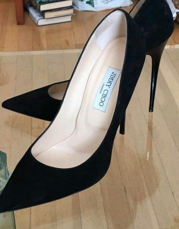 Escarpins Jimmy Choo en daim noir taille 38, Envoi, Comme neuf
