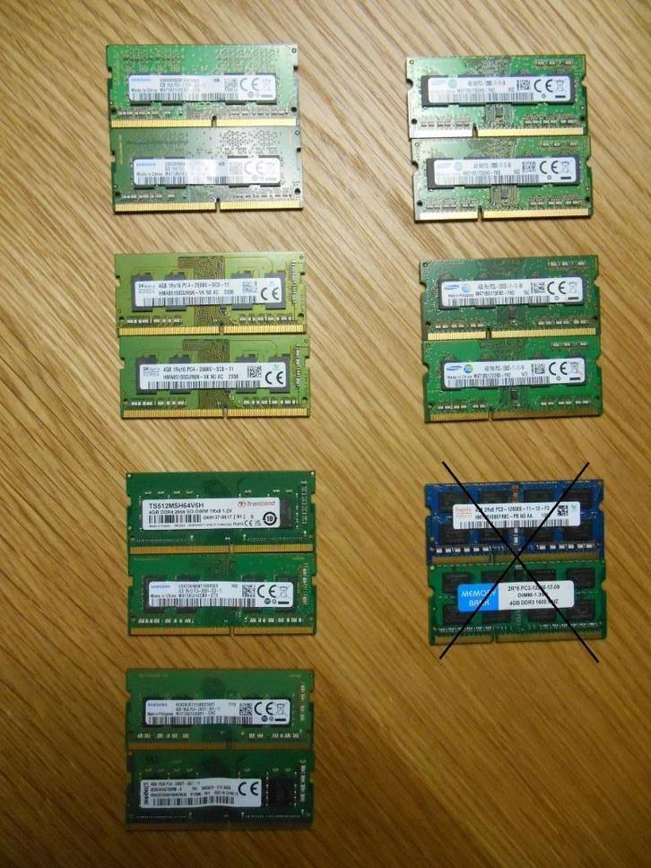 4GB DDR3 & 4GB DDR4 SODIMM voor laptop, Computers en Software, RAM geheugen, Laptop, DDR4, Ophalen of Verzenden