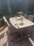 Table et chaises de terrasse urgent doit partir, Jardin & Terrasse, Chaises de jardin, Bois, Utilisé, Ajustable