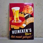 Emaille Reclamebord HEINEKEN BIER Meest Getapt E. Doeve 1990, Verzamelen, Merken en Reclamevoorwerpen, Verzenden, Zo goed als nieuw