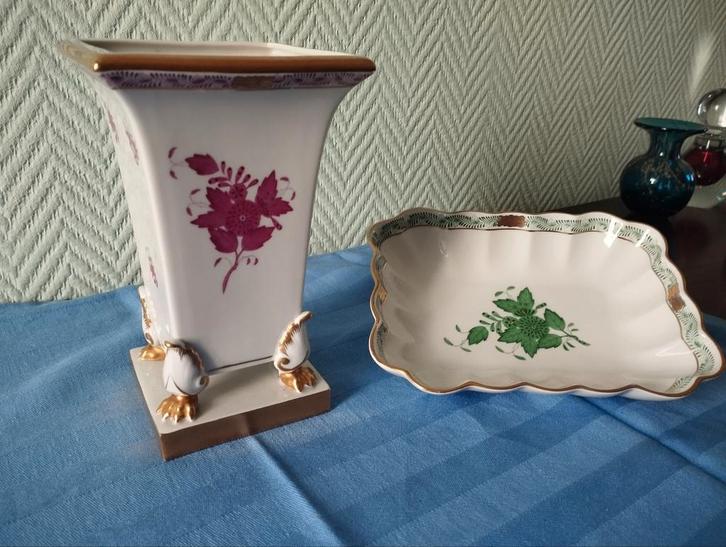Vase et plateau Herend, Antiquités & Art, Antiquités | Porcelaine, Enlèvement