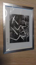 Schilderij met 2 lopers incl kader met voet., Enlèvement ou Envoi