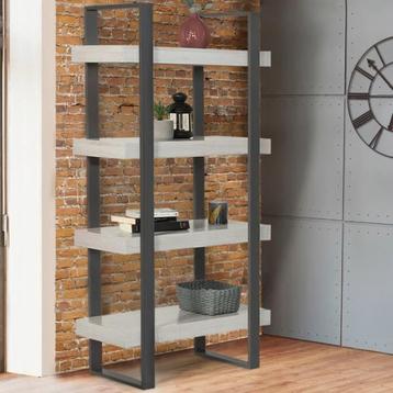 Etagere neuve 4 niveaux Phoenix - bois - gris et noir  beschikbaar voor biedingen