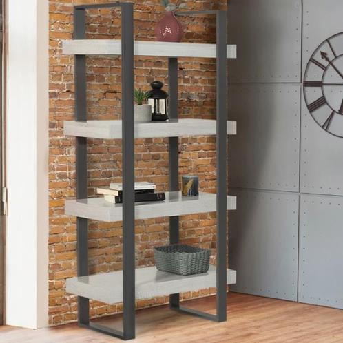 Etagere neuve 4 niveaux Phoenix - bois - gris et noir, Huis en Inrichting, Woonaccessoires | Wandplanken en Boekenplanken, Nieuw