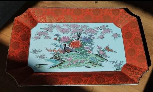 Vintage plateau in Japans porselein handgeschilderd., Antiek en Kunst, Antiek | Porselein, Ophalen of Verzenden