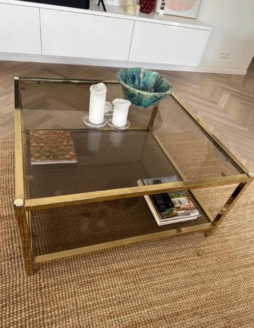 Vintage salontafel messing, Huis en Inrichting, Tafels | Salontafels, Gebruikt, Minder dan 50 cm, 50 tot 100 cm, 50 tot 100 cm