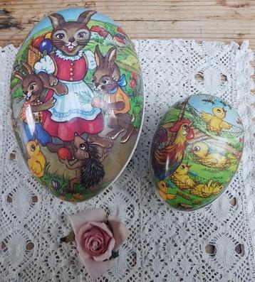 SALE 2 candy containers, haas, egel, haan, kuikens, PASEN, Divers, Pâques, Enlèvement ou Envoi, Utilisé