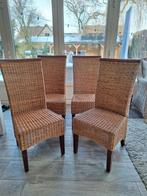 houten met rotan eetkamerstoelen, Enlèvement, Utilisé, Brun