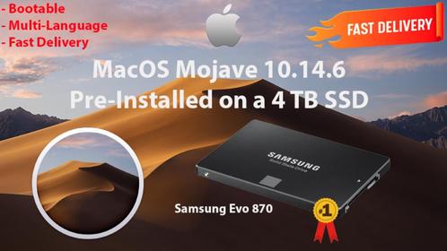 macOS Mojave 10.14.6 Voor-Geïnstalleerde SSD 4 TB OSX OS X, Computers en Software, Besturingssoftware, Nieuw, MacOS, Verzenden