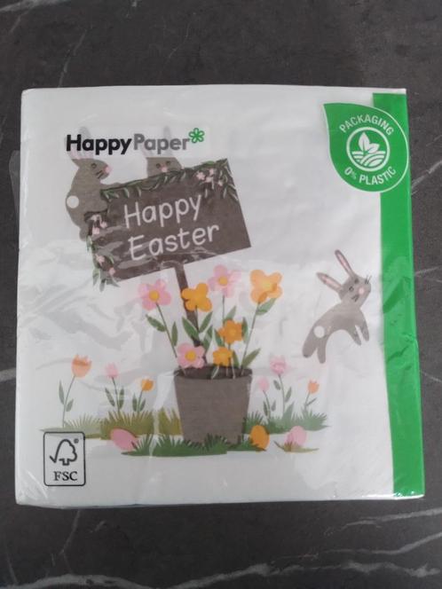 Happy Easter servetten nieuw voor 0,50 euro., Diversen, Pasen, Nieuw, Ophalen of Verzenden