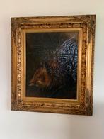 Ancien tableau « renard « 73x63cm, Antiquités & Art, Enlèvement ou Envoi