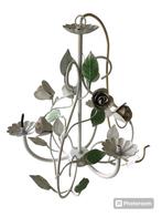 wit metalen luster met roosjes, Ophalen of Verzenden, Metaal, Zo goed als nieuw
