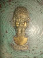 Tumi geluksplaatje in brons, Antiek en Kunst, Antiek | Brons en Koper, Ophalen, Brons