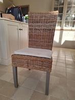 4 rotan stoelen met kussen, Ophalen, Gebruikt, Bruin, Vier