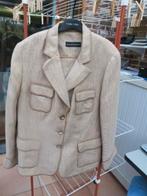 Jasje linnen bruin visgraat Luisa Cerano mt 46, Kleding | Dames, Bruin, Maat 46/48 (XL) of groter, Ophalen of Verzenden, Zo goed als nieuw