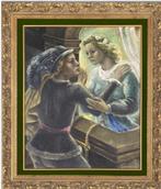 huile sur toile les amants signe antoine serneels, Antiek en Kunst, Ophalen of Verzenden