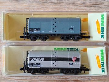 Minitrix set van 2 x heizol wagons ketelwagens N schaal ovp beschikbaar voor biedingen