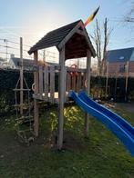 Speelhuisje met glijbaan en trap met klimstenen, Ophalen, Gebruikt, Glijbaan