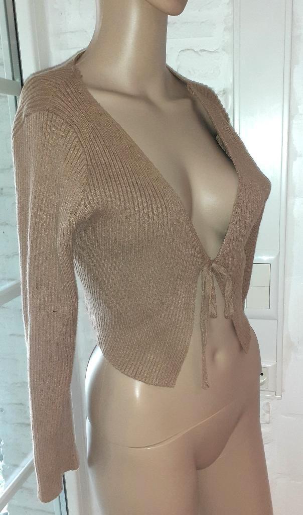 Bolero bruin Shein S-M, Kleding | Dames, Jasjes, Kostuums en Pakken, Nieuw, Jasje, Maat 36 (S), Bruin, Verzenden