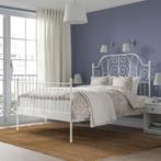 Ikea bed van wit metaal 160x200cm, Huis en Inrichting, Slaapkamer | Bedden, 160 cm, Metaal, Wit, Zo goed als nieuw