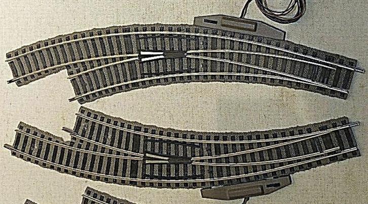 Fleischmann Profi HO 6143 paar gebogen schakelaars met elekt, Hobby en Vrije tijd, Modeltreinen | H0, Gebruikt, Rails, Fleischmann