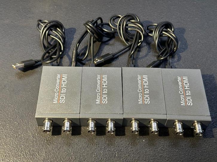 Lot de 4 convertisseurs vidéo SDI => HDMI, Audio, Tv en Foto, Converters, Zo goed als nieuw, Ophalen